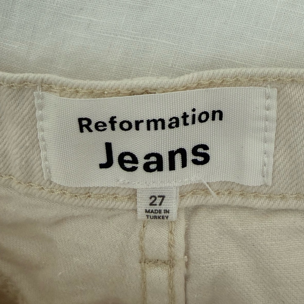 Reformation Cary High Rise Slouchy Wide Leg Jeans in Fior Di Latte (US 4/27) - Picture 5 of 6